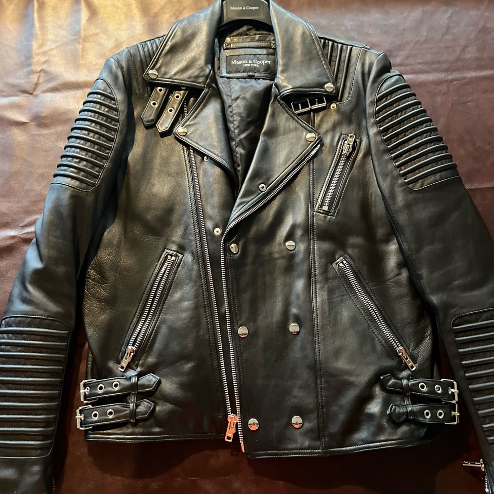 Leather moto style jacket